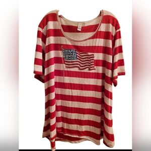 Thomas & Olivia Red and White Striped Blouse